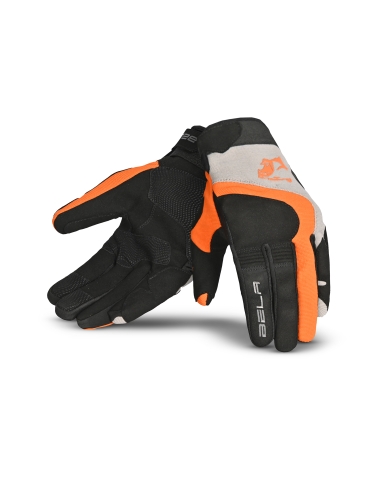 Bela Adventure Motorcycle Gloves Black/Orange