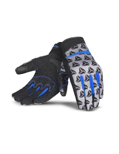 R-Tech Leopard Motorcycle Glove Black/Blue