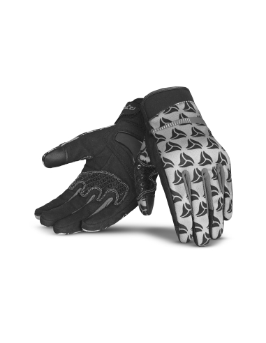 R-Tech Leopard Gant de moto Gris/Noir