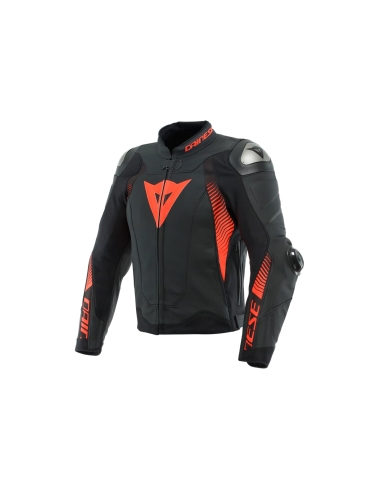 DAINESE - UPER PEED 4 EATHER JACKET BACK-ATT  FUO-RED