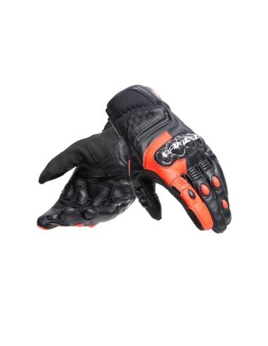 DAINESE - CARBON 4 SHORT GLOVE BLACK  FLUO-RED