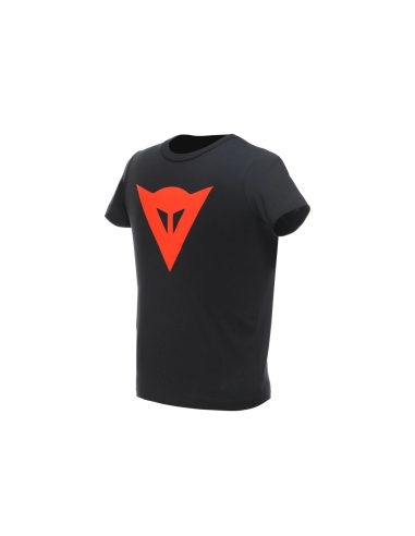 DAINESE - T-SHIRT LOGO KID BLACK  RED-FLUO