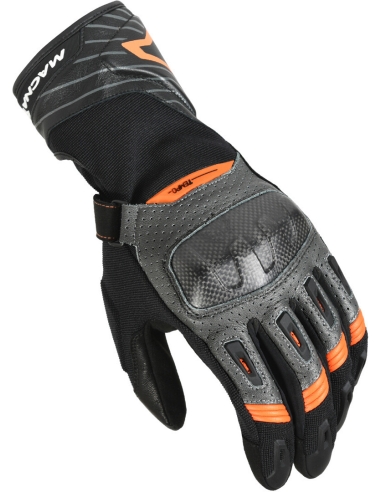 Macna Tempo Guantes perforados Black/dark grey/orange