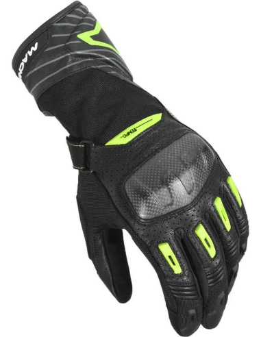 Macna Tempo Guantes perforados Black/fluo yellow