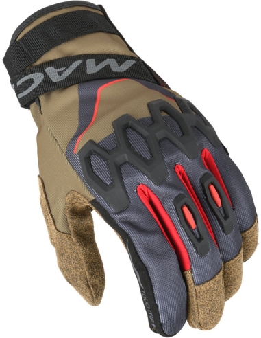 Macna Zairona Guantes de mujer Taupe/black/red