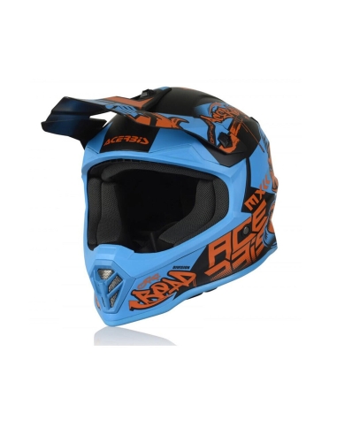 ACERBIS -IMPACT STEEL JUNIOR HELMET ORANGE/BLUE