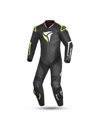 R-Tech Hawk Combinaison Moto Noir/Blanc/Jaune