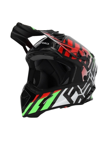 ACERBIS - CASCO  STEEL CARBON 2206 VERDE/ROSSO