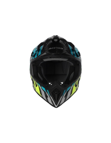 ACERBIS - CASCO IN ACCIAIO AL CARBONIO 2206 TURCHESE/GIALLO FLUO