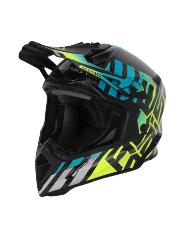 ACERBIS - CASCO  STEEL CARBON 2206 TURCHESE/GIALLO FLUO