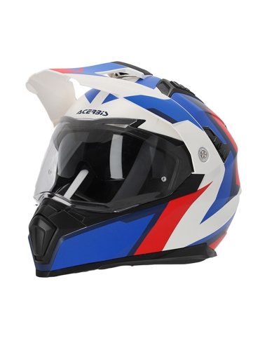 ACERBIS - CAPACETE FLIP 2206 BRANCO/AZUL/VERMELHO