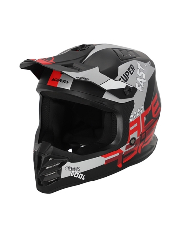 ACERBIS - CAPACETE PERFIL JÚNIOR PRETO/VERMELHO