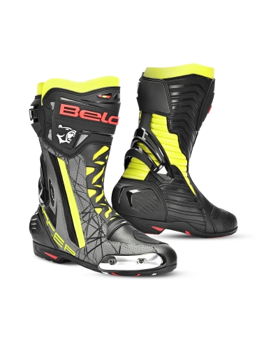 BELA - Botas AIR RIDER GP-1 RACING BOOT Negro/Amar Flu