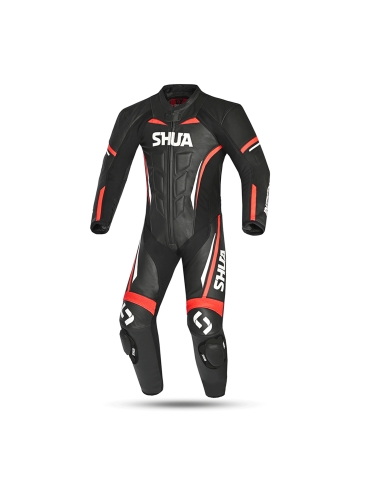 Shua Infinity 1PC Tuta in Pelle da Moto Uomo Nero/Rosso