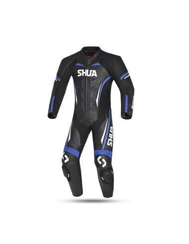 Shua Infinity 1PC Motorcycle Leather Suit Black/blue