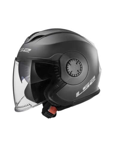 LS2 OF570 verso Single mono Matt Titanium Jet open face Scooter motorbike helmet