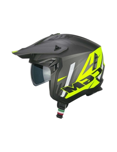 CGM 155X Rush Sprint Grafite Amarelo fluo capacete completo para moto de estrada