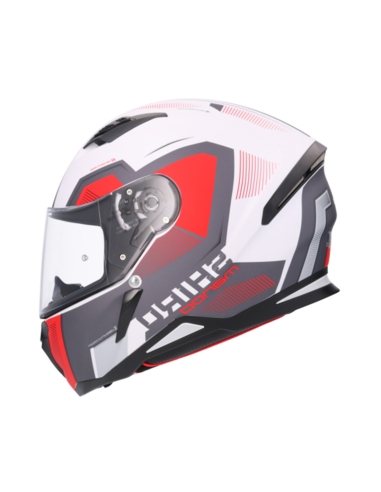 SHIRO CASCO HUNTER SH-890 MANDO BLANCO MATE_ROJO