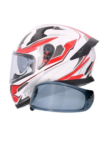 CAPACETE SHIRO KATANA SHARP BRANCO VERMELHO