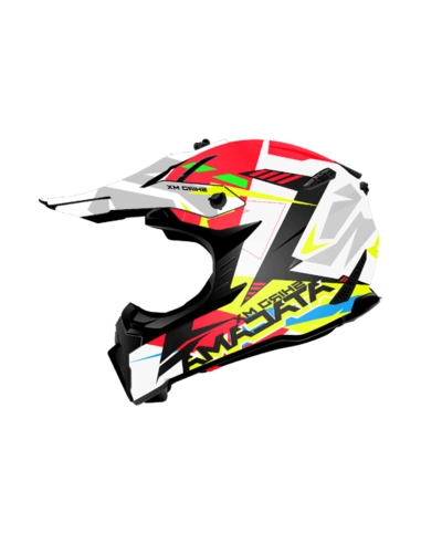 Shiro Atacama Volcano Motocross Casco Blanco Rojo