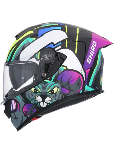 Casque intégral Shiro Raptor Crazy Rabbit Multicolore Mate