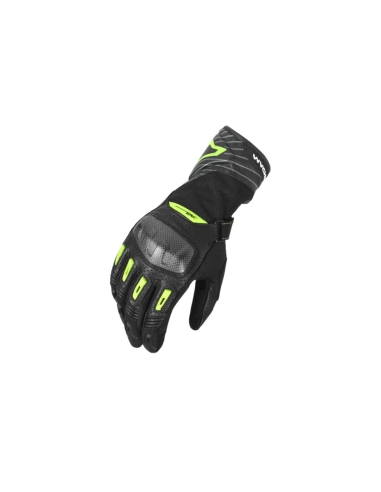 Macna Tempo Guantes perforados Black/fluo yellow