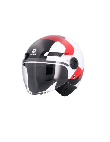 CAPACETE SHIRO KYOTO SH-62 KALOS BRANCO VERMELHO