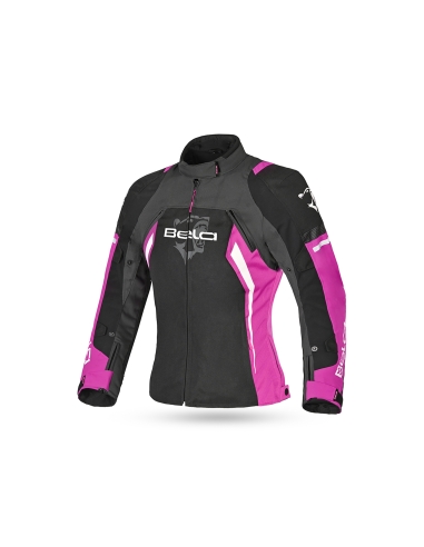 Bela Elanur Lady Motorradjacken Schwarz/Anthrazit/Pink