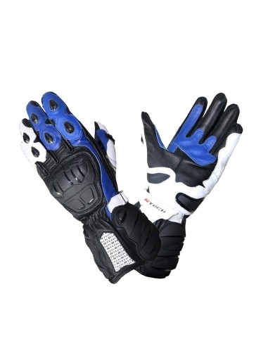 R-TECH - Guante Piel Hawk Negro/Azul