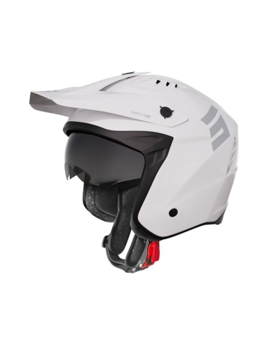 Shot Jump Tricks Jet Motorcycle Helmet Solid White Gloss