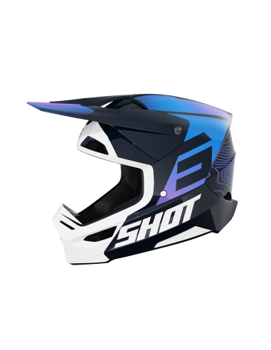 Shot Furious Apex Motocross Casco Azul Brillante