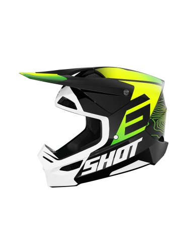 Shot Furious Apex Motocross Casco Amarillo Neón Brillante