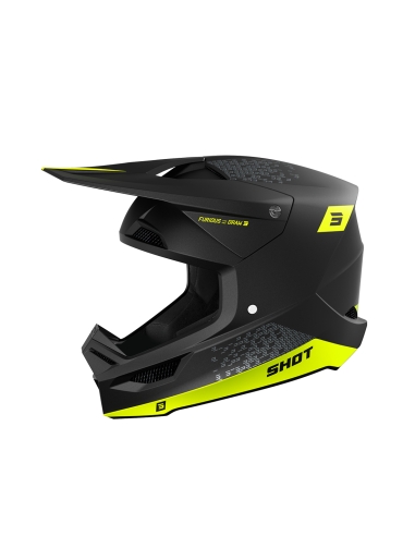 Shot Furious Draw Motocross Casco Amarillo Neón Mate