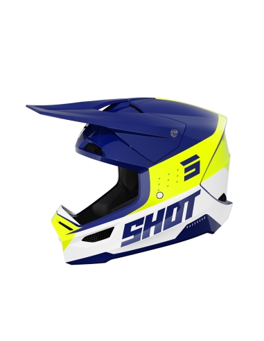 Shot Furious Mirage Motocross Casco Amarillo Neón Azul Brillante