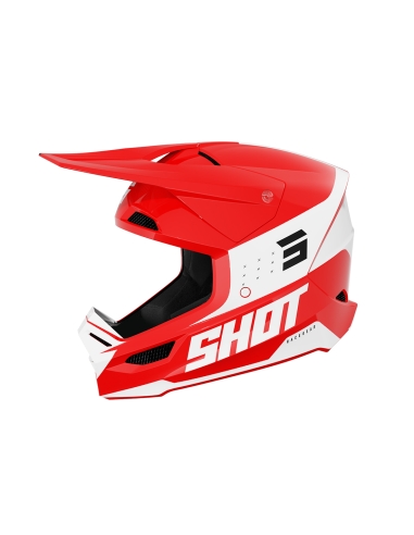 Shot Furious League Motocross Casco Rojo Brillante