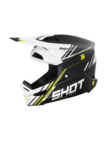 SHOT Race Sprint Motocross Casco Negro Neón Amarillo Mate