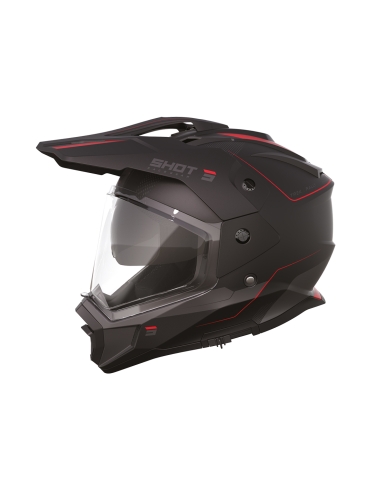 Shot Trek Rally Adventure Casco Negro Rojo Mate