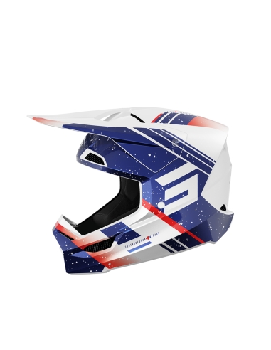 Shot Furious Mirage Motocross Casco Azul Rojo Nacarado