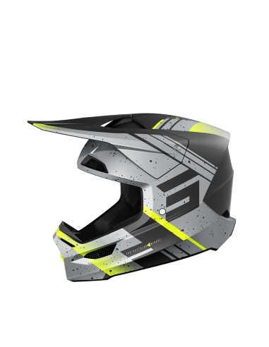 Shot Furious Mirage Motocross Casco Gris Amarillo Neón Mate