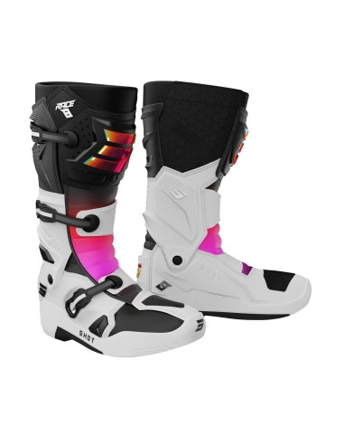 Shot Race 8 Racing Motorcycle Boot Black Holographic