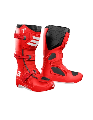 Shot Race 4 Racing Bota de Moto Rojo