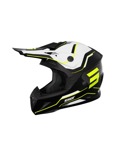 Shot Pulse Lines Adventure Helmet Black Neon Yellow Bright