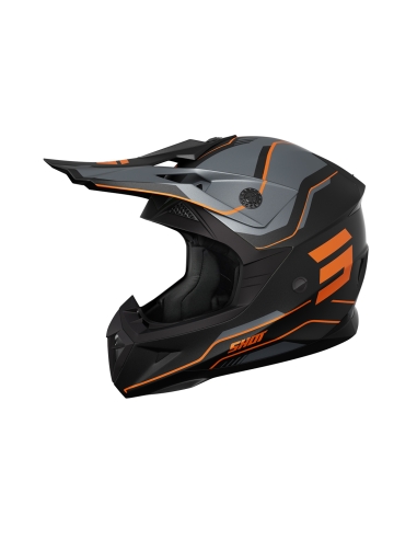 Shot Pulse Lines Adventure Helmet Matte Black Orange