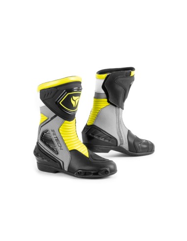 R-Tech Performer Stivali da moto da corsa - Nero/Giallo fluorescente