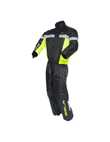 Bela Camou Combinaison Imperméable Moto Noir/Jaune Fluor