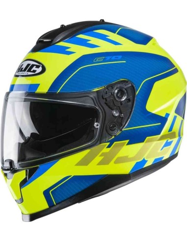 C70 KORO MC3H bleu noir casque moto de course intégral