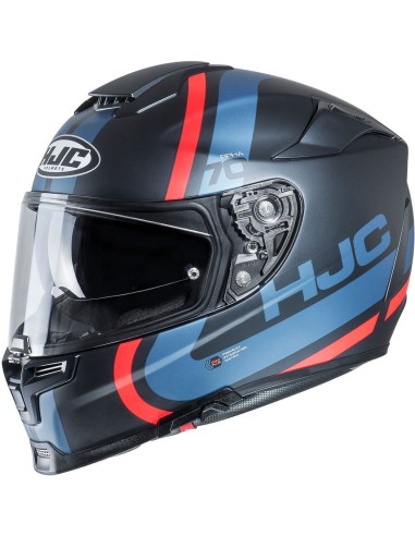 Casque de moto intégral HJC RPHA 70 double visière Gaon MC2SF noir bleu