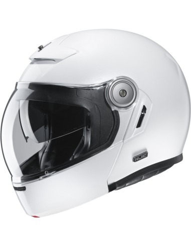 Casque de moto avant rabattable HJC V90 blanc nacré