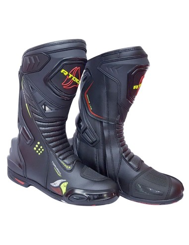 R-Tech Tornado Botas de Couro de Motocicleta impermeável Preto