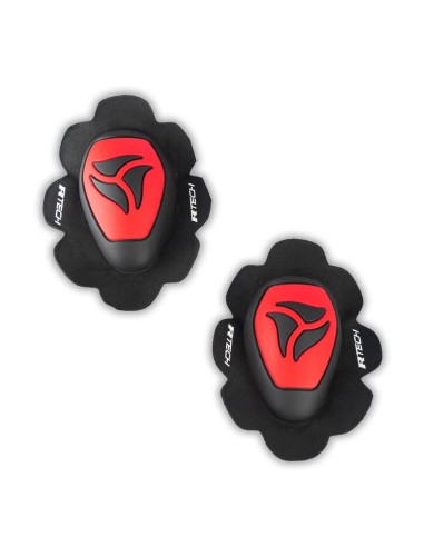 R-Tech Genouillères de moto pour genoux Noir / Rouge